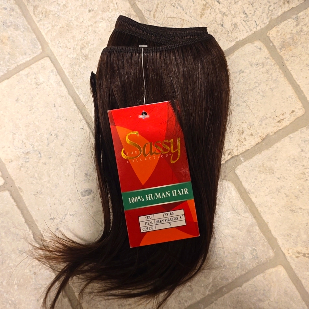 Human hair hair weave 8"